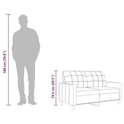 181605 - VIDAXL Divan për Dy Persona i Ngjyrës Gri e Çelët, Gjerësi 140cm, Material Pëlhurë