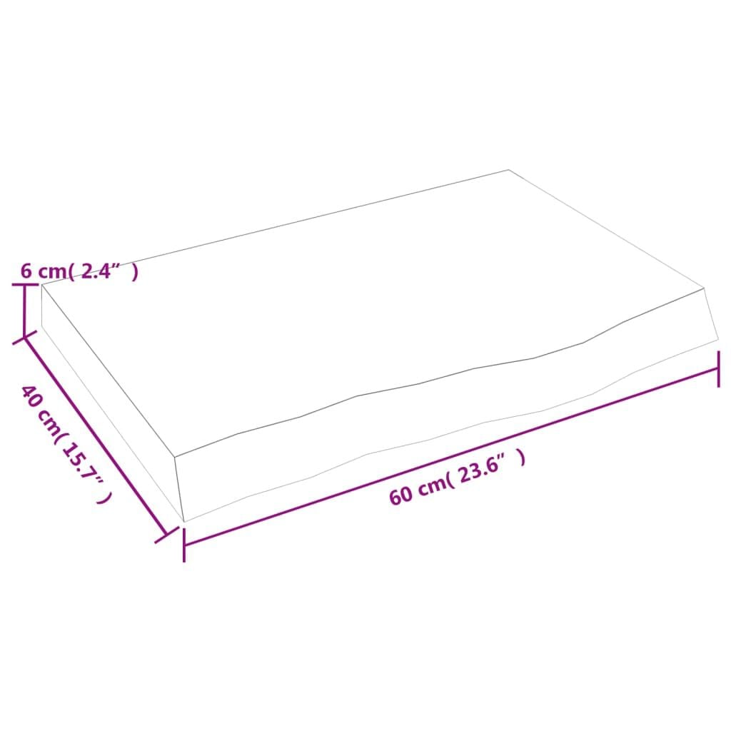 280240 - VIDAXL Raft Muri Ngjyrë Kafe 60x40x(2-6) cm Lisi i Trajtuar