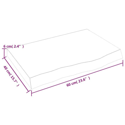 280240 - VIDAXL Raft Muri Ngjyrë Kafe 60x40x(2-6) cm Lisi i Trajtuar