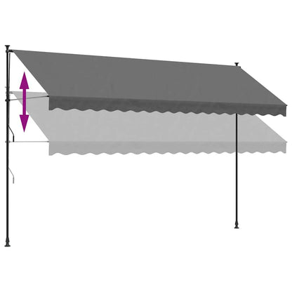 280252 - VIDAXL Tendë e tërheqshme Antracit 400x150 cm Pëlhurë dhe çelik