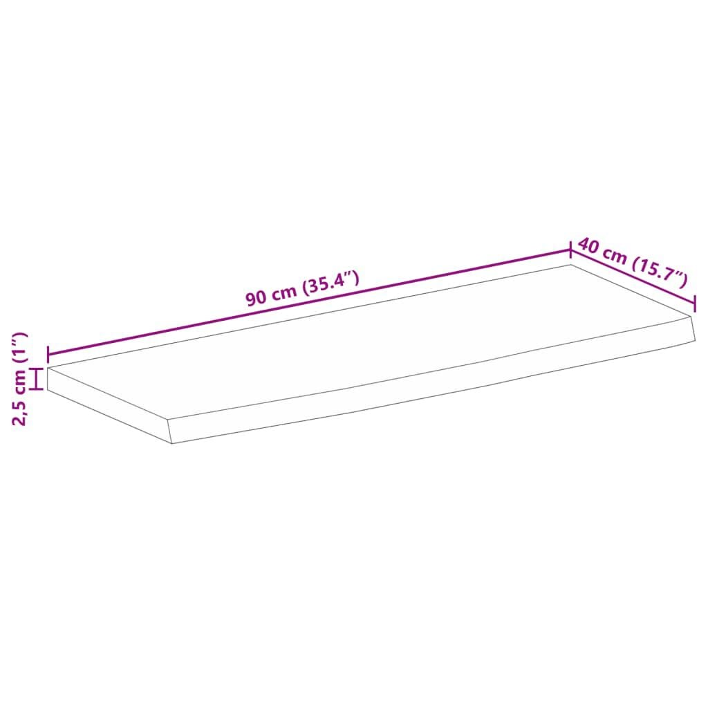280259 - VIDAXL Sipërfaqe Tavoline Live Edge 90x40x2,5 cm Dru Mango
