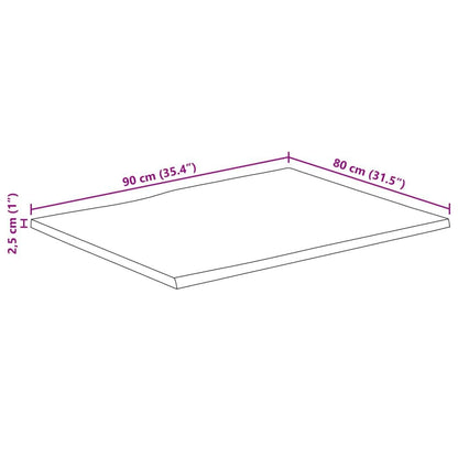 265239 - VIDAXL Sipërfaqe Tavoline Drejtkëndëshe prej Druri të Masturbuar me Skaje Akazie 90x80x2,5 cm
