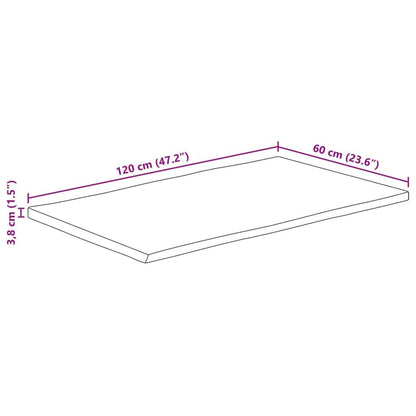265241 - VIDA XL Sipërfaqe Tavoline 120x60x3,8 cm Dru i Masturbuar me Skaje Live, Mango