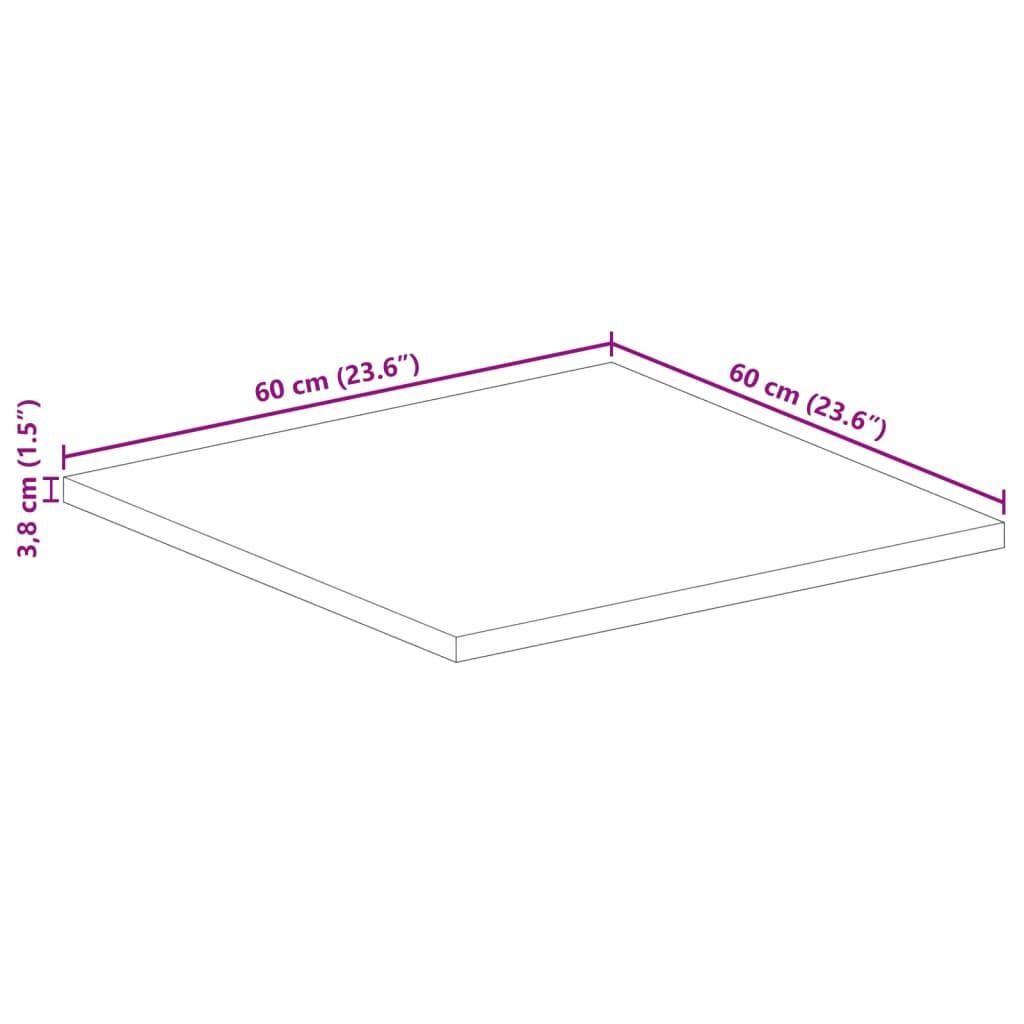 280263 - VIDA XL Sipërfaqe Tavoline Katrore 60x60x3,8 cm Dru i Masturbuar i Ricikluar