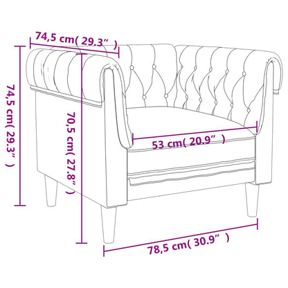 280273 - VIDA XL Divan Kolltuk Chesterfield, Ngjyrë Gri e Çelët, Pëlhurë