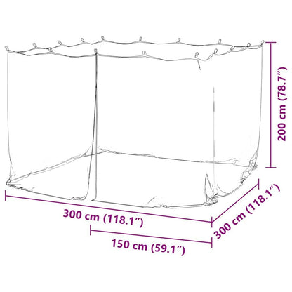 280325 - VIDAXL Rrjetë Mushkonjash për Jashtë 220 Mesh e Bardhë 300x300x200 cm