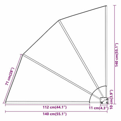 280382 - AAA Ekran për Privatësi Ballkoni 140 x 140 cm, Poliester, Blu Marine