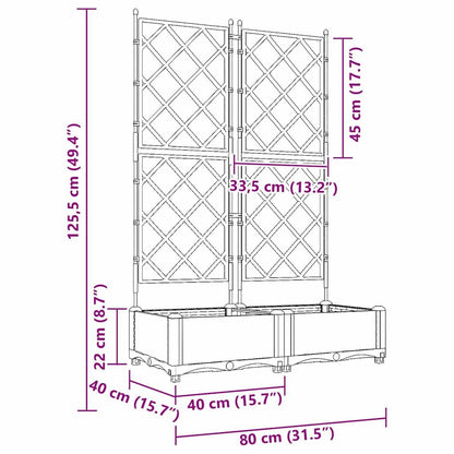 265352 - vidaXL Garden Planter 2 pcs LiGht Grey 80 x 40 x 125.5 cm Plastic