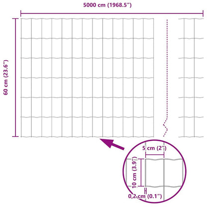 280406 - VIDA XL Gardh Euro, Jeshile, 0.6 x 50 m, Hekur i veshur me PVC
