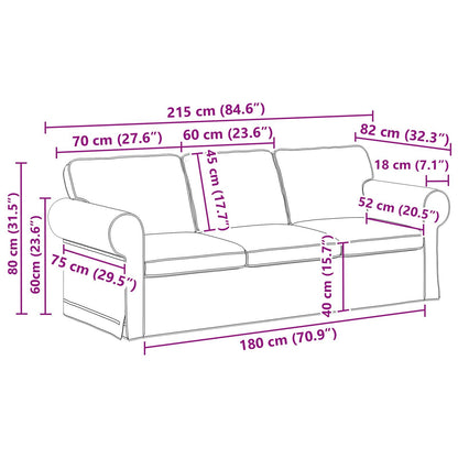 280460 - vidaXL Divan Gri i Çelët 215 x 82 x 80 cm, Pëlhurë, Divan Modern, Dizajn Ergonomik