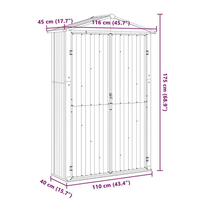 265428 - VIDAXL Kasolle Kopshti Antracit 116x45x175 cm Çelik i Galvanizuar