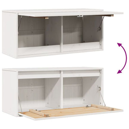 181949 - VIDAXL Dollap Muri në Ngjyrë të Bardhë, 80x30x35 cm, Prej Druri të Pisë të Fortë