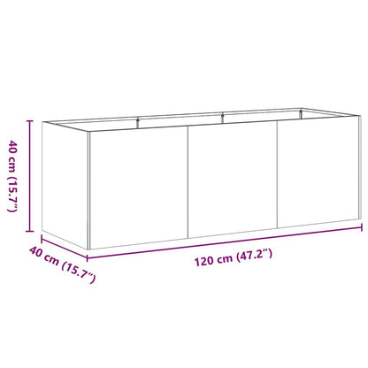 280601 - VIDAXL Vazo Antraciti 120x40x40 cm Çelik i petëzuar në të ftohtë