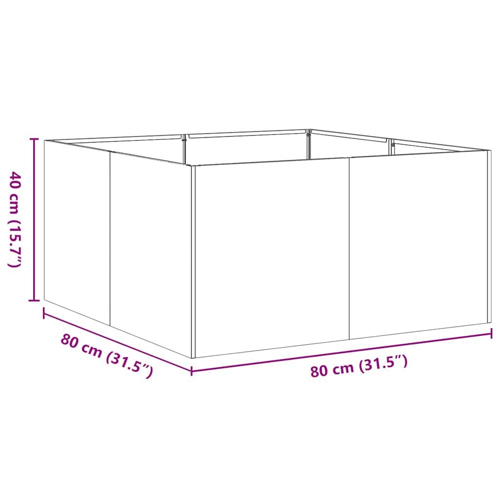 265541 - VIDAXL Vazo Antraciti 80x80x40 cm Çelik i petëzuar në të ftohtë