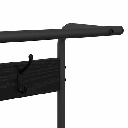 265603 - Raft për rroba me raft, lisi i zi 75 x 34 x 184 cm, dru i përpunuar vidaXL