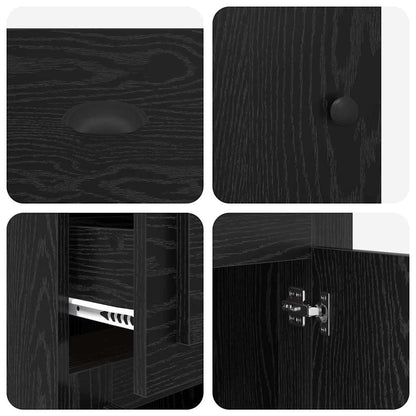 265611 - vidaXL Dollap Anësor Lisi i Zi 40 x 50 x 75 cm Dru i Përpunuar