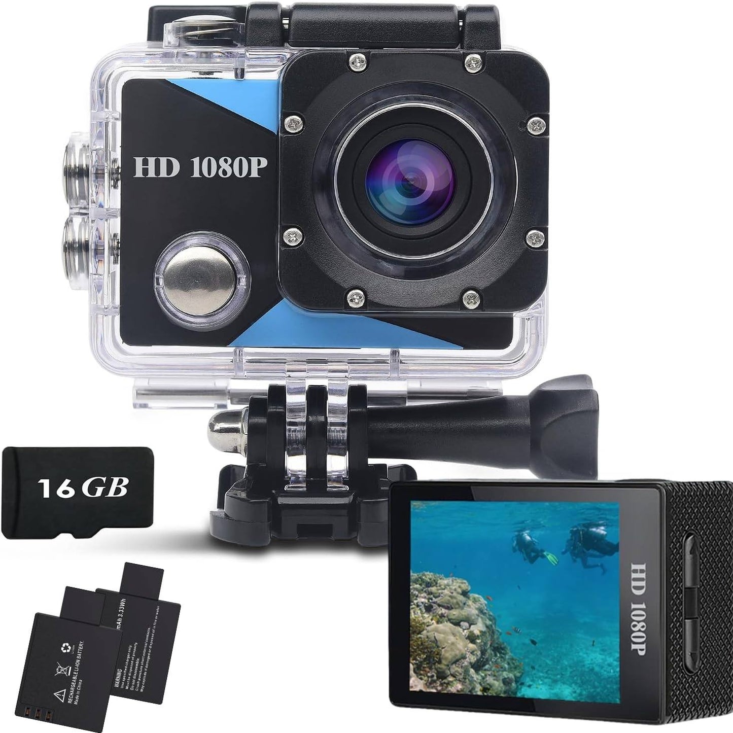 274774 - Kamera Veprimi NVGFELIS, Kamera Sportive 1080P, Kamera Veprimi 16GB me Kartë Memorieje 131ft