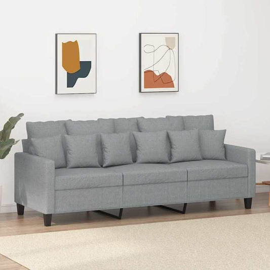 141467 - Divan 3-vendësh vidaXL , gri i hapur, 180 cm, material tekstili