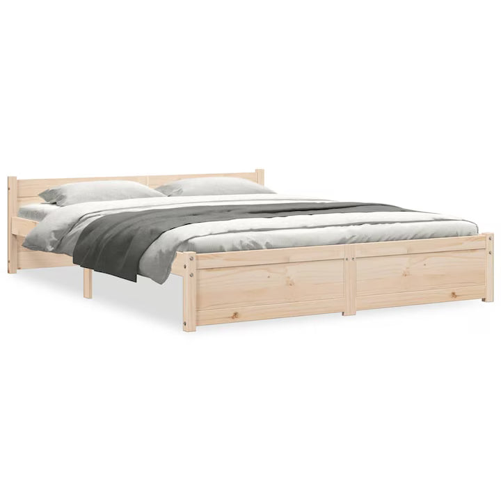 244531 - vidaXL Kornizë Shtrati prej Druri Masiv 140x190 cm
