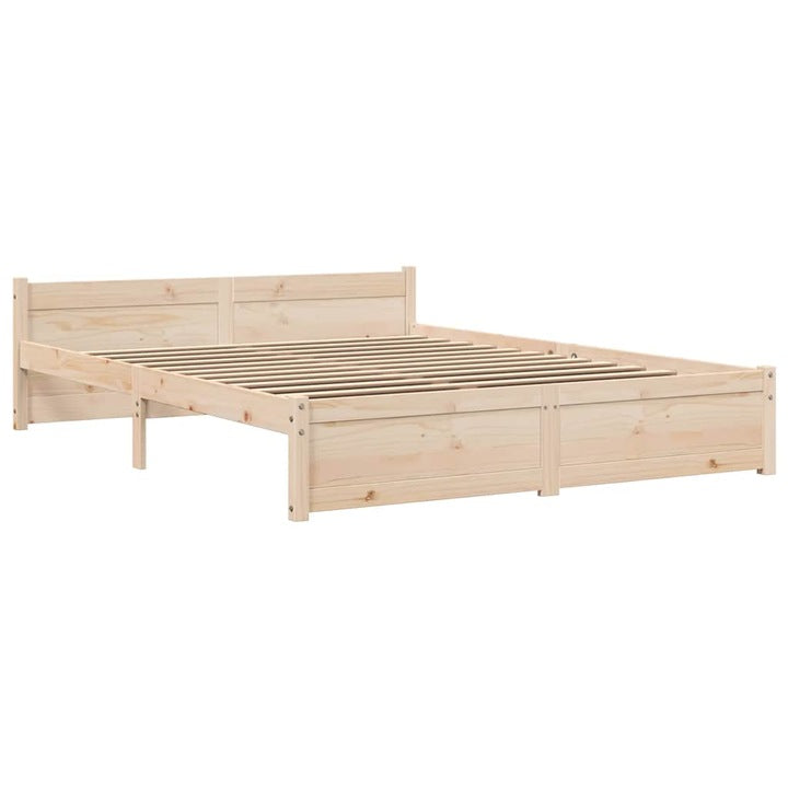 244531 - vidaXL Kornizë Shtrati prej Druri Masiv 140x190 cm