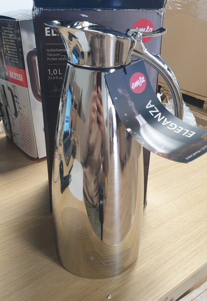 260784 - ENË E IZOLUAR PREJ ÇELIKU INOX EMSA ELEGANZA, 1L, termos me mbyllje të lehtë, ruan nxehtësinë për 12 orë, të ftohta për 24 orë, e sigurt për lavastovilje, 502489