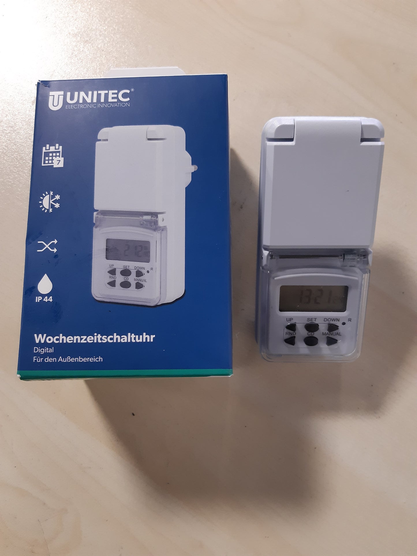 164150 - UNITEC Mini Kohëmatës Javor me Ekran Dixhital, Mbrojtje për Fëmijë, Përdorim në Natyrë, Ngjyra: e Bardhë