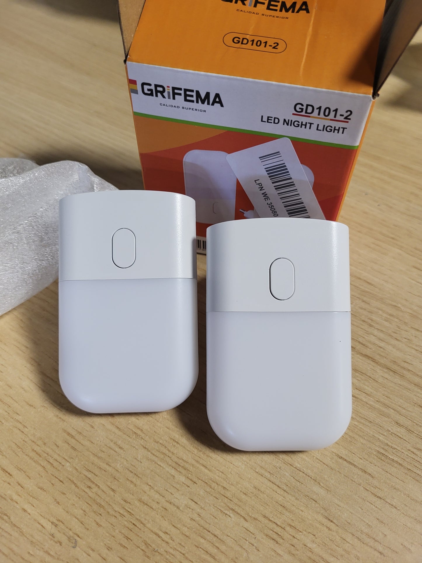 224484 - GRIFEMA GD101-2 Dritë nate për fëmijë, 3 nivele ndriçimi të rregullueshme, me sensor drite, 2700K e bardhë e ngrohtë, 2 copë
