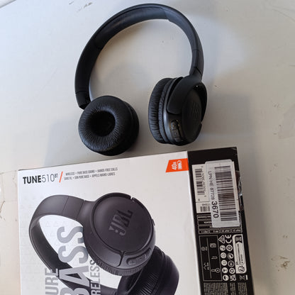 268065 - JBL Kufje Tune 510 BT Bluetooth On-Ear, të zeza, palosshme, deri në 40 orë jetëgjatësi e baterisë