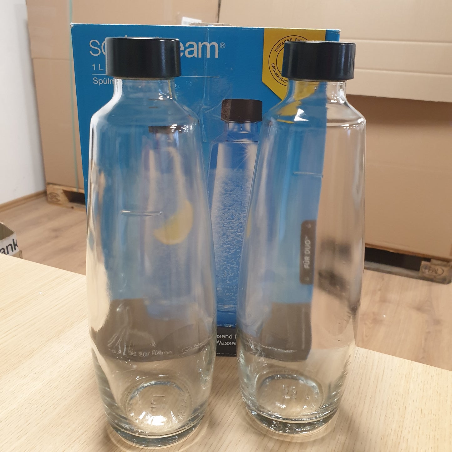 252100 - SODASTREAM Shishe qelqi 1L DUO, mund të lahet në lavastovilje, e pajtueshme me DUO dhe E-DUO, pako me 2 copë