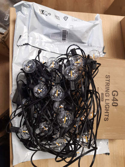 135368 - DREJTUESI- Drita e Jashtme 30m me Tela, 37+2 Llamba G40, Drita Zanash dhe Dekorative për Dasma dhe Krishtlindje, Material Plastik dhe Metali