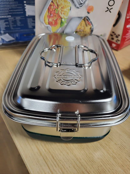 223386 - AURINOVELLIA Kuti Dreke Premium, çelik inox, 2000ml, e papërshkueshme nga rrjedhjet, 3 ndarje, Miqësore me mjedisin, pa BPA