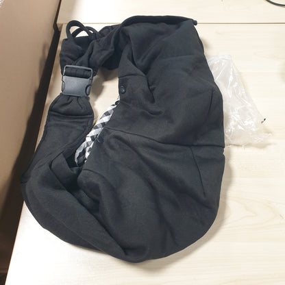 206700 - AUYAO Çantë Shpine për Qen dhe Mace të Vogla nën 7.5 kg, me Rrip Sigurie dhe Xhep, e Rregullueshme, e Sigurt dhe e Butë, Ngjyra e Zezë