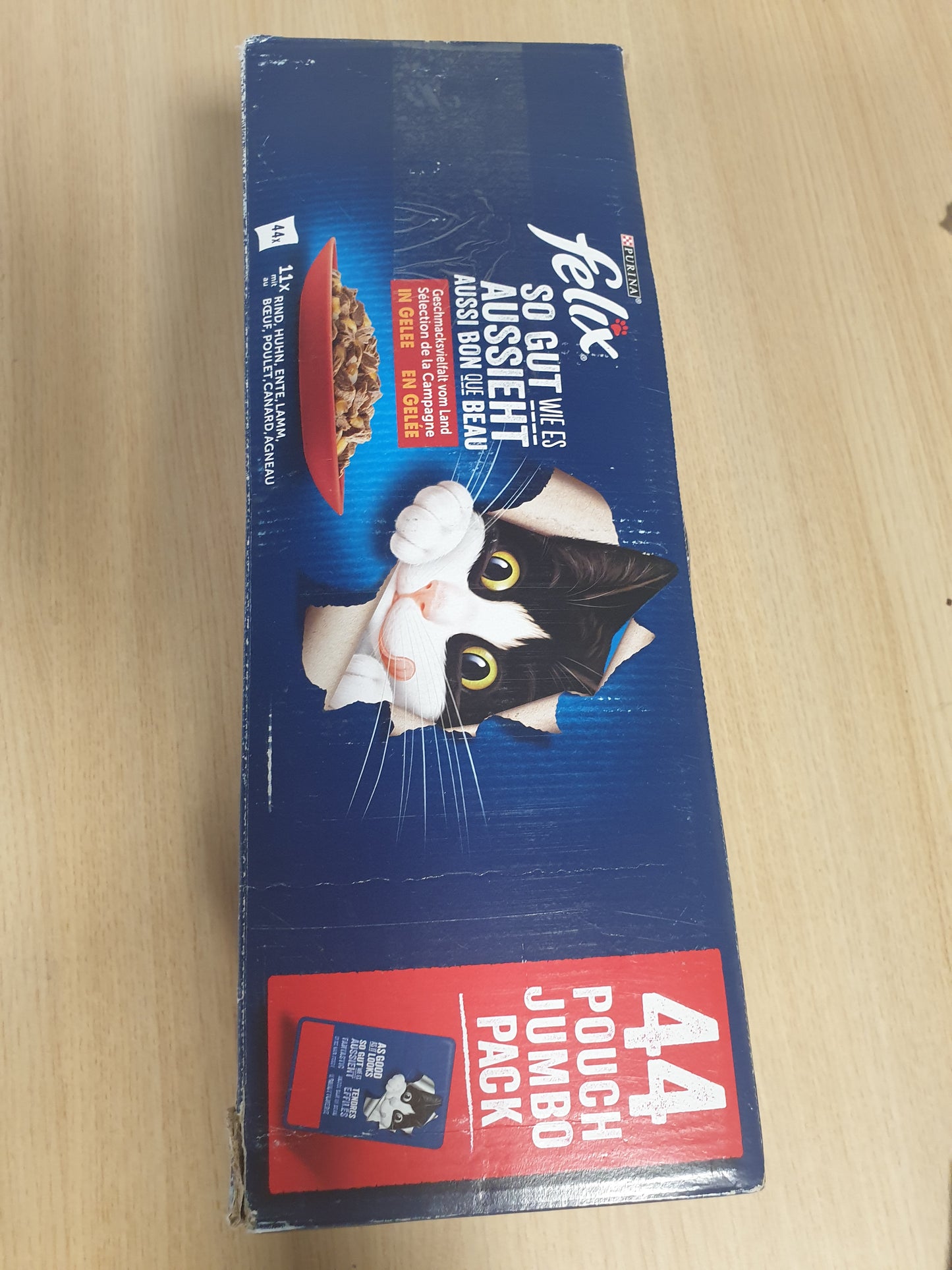 214368 - FELIX Ushqim i lagësht për mace në formë pelteje, pako me 44 copë (44 x 85g)