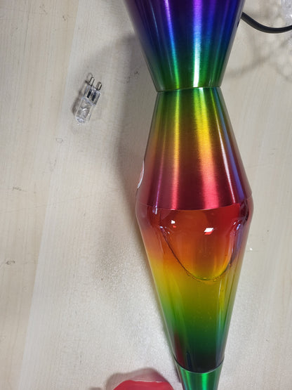 221623 - LAVA® Llambë Lave Rainbow 2513, 14.5 inç, dyllë e bardhë, lëng i tejdukshëm, bazë dekorative