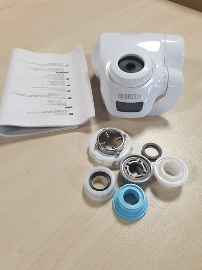 250182 - BRITA ON TAP Pro V-MF Filtri i ujit për rubinetat, 1 fishek filtri (600l) - zvogëlon 99.99% të baktereve, klorit, mikroplastikës dhe metaleve të rënda - Ekran dixhital LCD