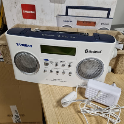 188691 - SANGEAN DPR-26BT Radio DAB+ Portative me Bluetooth, Ngjyra e Bardhë