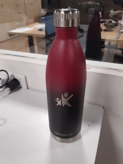 261507 - Shishe uji prej çeliku inox 1L, termos i papërshkueshëm nga rrjedhjet, i lëvizshëm, i përshtatshëm për pije të gazuara, pa BPA, me mure të dyfishta, për udhëtime, kamping, joga