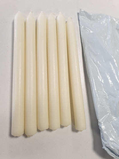 230086 - BOLSIUS Qirinj Smooth Taper - Ngjyrë Fildhi - 6 copë - 24 cm - Koha e djegies 8 orë - Pa aromë - Dyll natyral bimor - Pa vaj palme