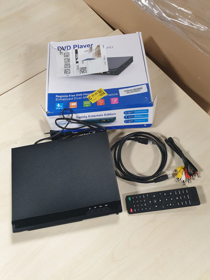189250 - SONY DVD Player HDMI për TV, 1080P, mbështetje PAL/NTSC, CD Player pa Rajon, me Porta Karaoke, Hyrje USB, Kabllo HDMI dhe AV