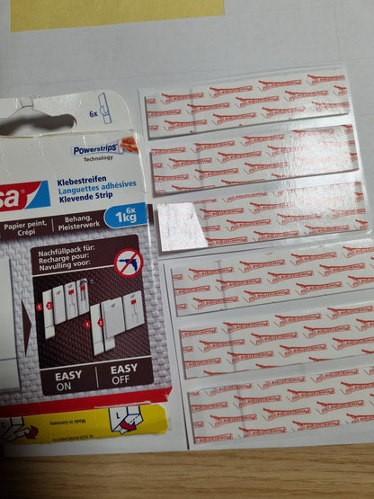 164243 - TESA Shirit Ngjitës për Letër-muri dhe Allçi 77771-00000-00, Pako me 6 Copë, Deri në 1kg