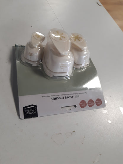 197534 - VAESSEN CREATIVE Set e Peseve dhe Motiveve Krishtlindore - 3 copë - Për Letër Ndërtimi dhe Artizanali deri në 250 g/m² - për Punime me Letër dhe Scrapbooking, Ngjyra Bardhë-Artë