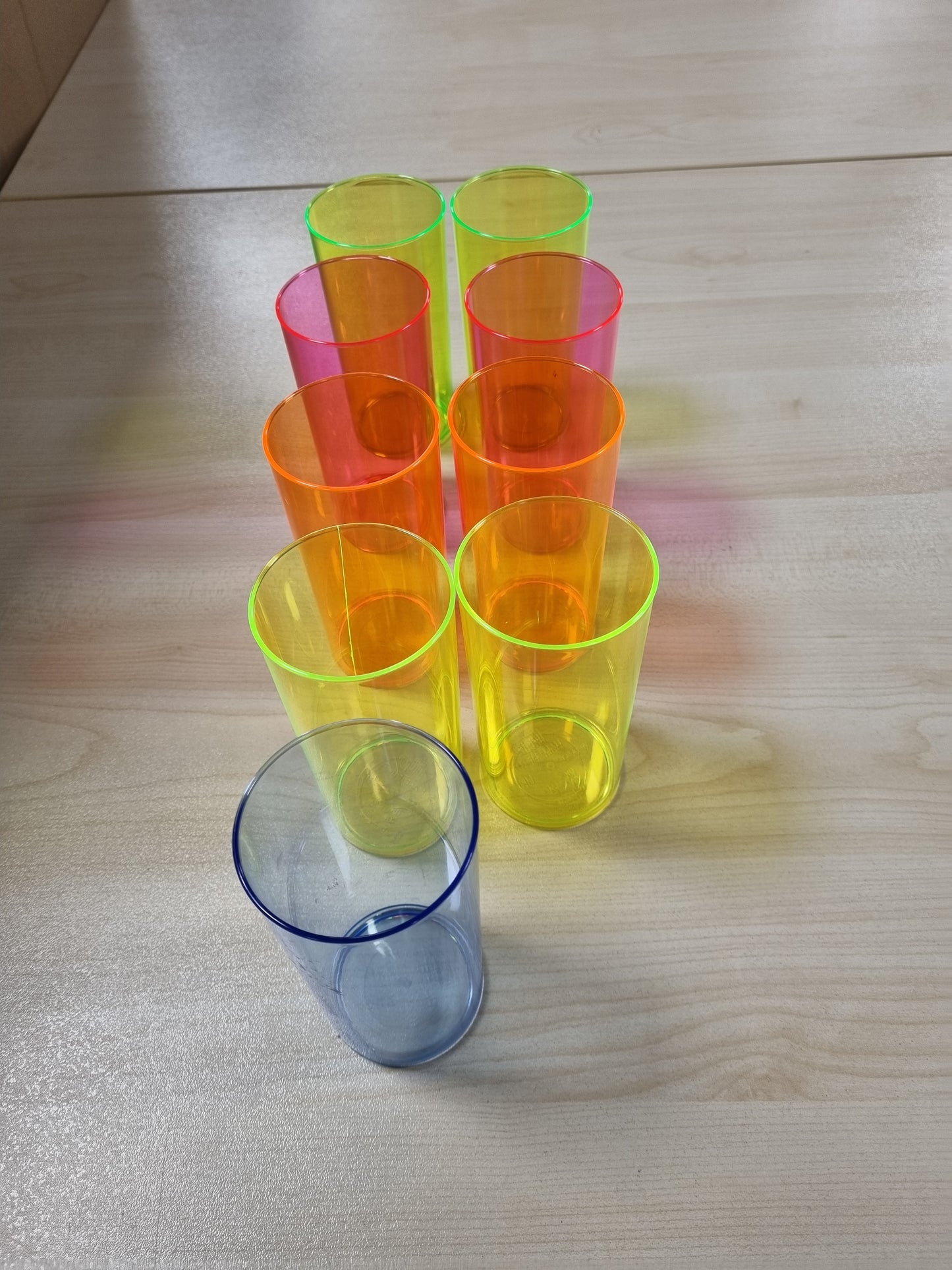 241470 - Dysheme UV - 10 Gota të Gjata Fluoreshente, 29 cl, Plastikë e Fortë, 5 Ngjyra, Gotë e Ripërdorshme