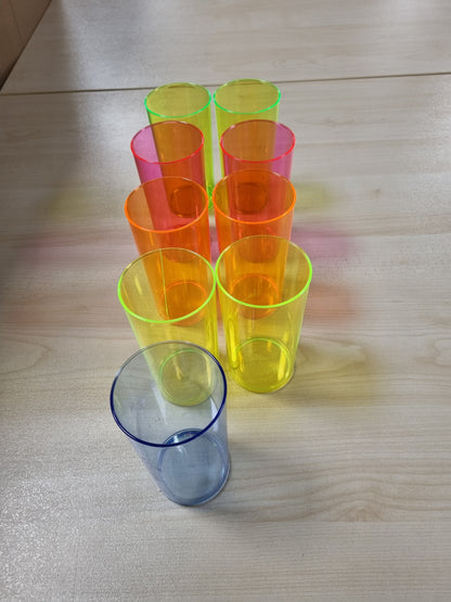 241470 - Dysheme UV - 10 Gota të Gjata Fluoreshente, 29 cl, Plastikë e Fortë, 5 Ngjyra, Gotë e Ripërdorshme