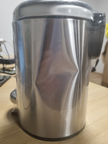 228585 - WENKO Kosh me pedale 5L, Leman, Gri, Metalik, i bardhë