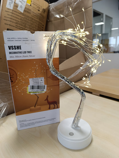 224742 - VSSHE Dritat LED të Pemës 108 llamba, Funksionojnë me USB/Bateri, Dekorim Dege i Rregullueshëm, Ngjyrë e Bardhë e Ngrohtë, Argjend