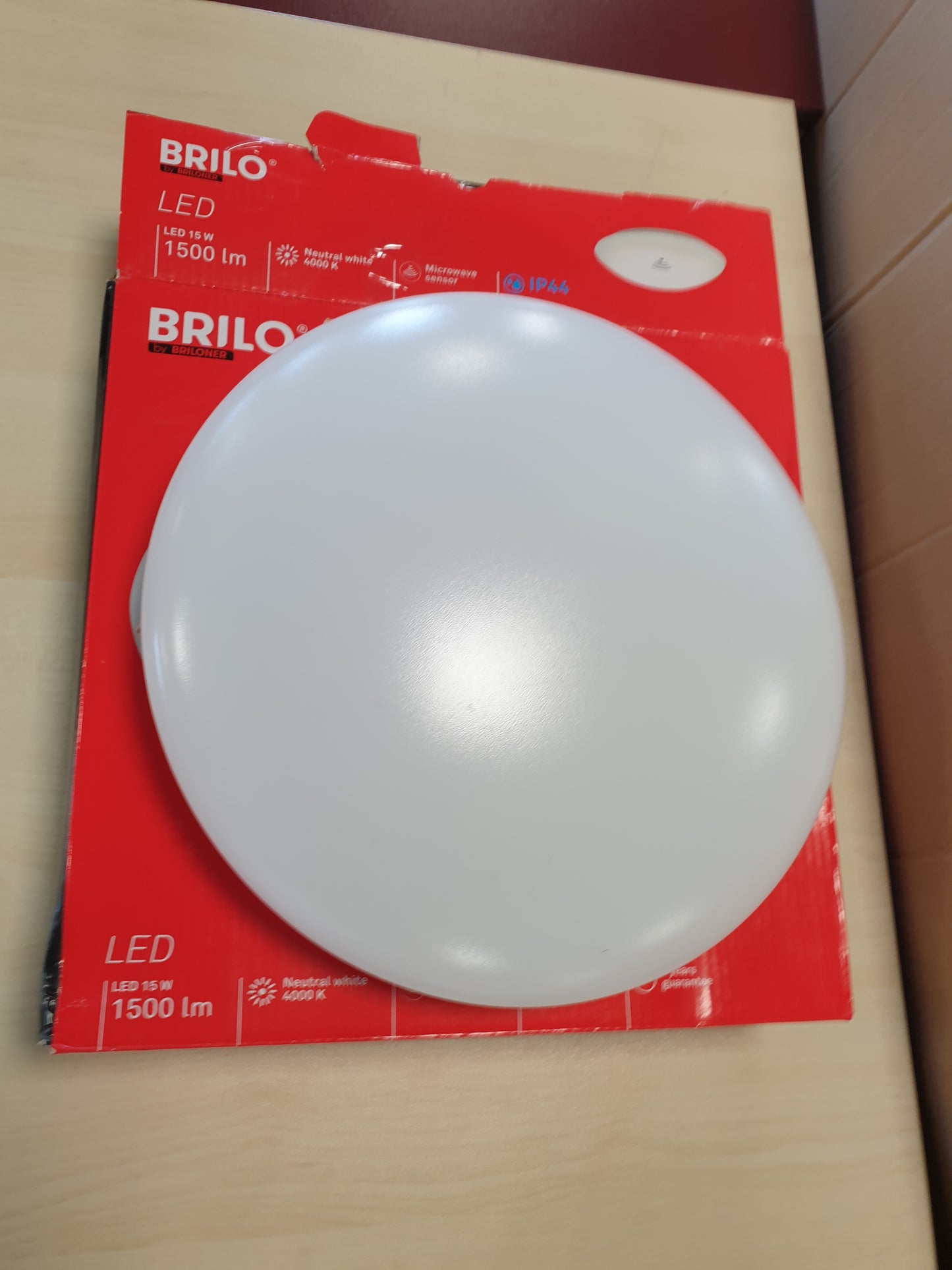 240587 - BRILONER - Dritë tavani LED me detektor lëvizjeje, sensor muzgu, 27.8 x 6.5 cm, e bardhë