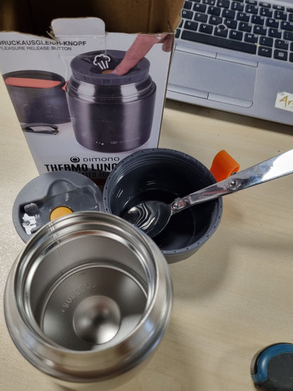 215842 - DIMONO Enë termosi, ngrohës ushqimi; Kuti dreke, enë ushqimi prej çeliku inox (500 ml)