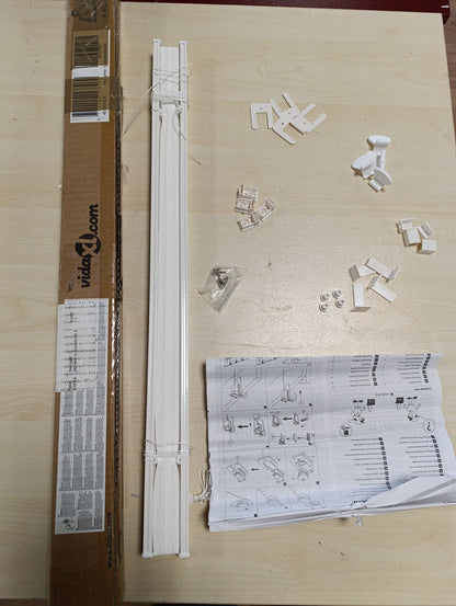 244674 - VIDA XL Perde e Plisuar e Bardhë 65x200 cm, Gjerësia e Pëlhurës 64,4 cm, Poliester
