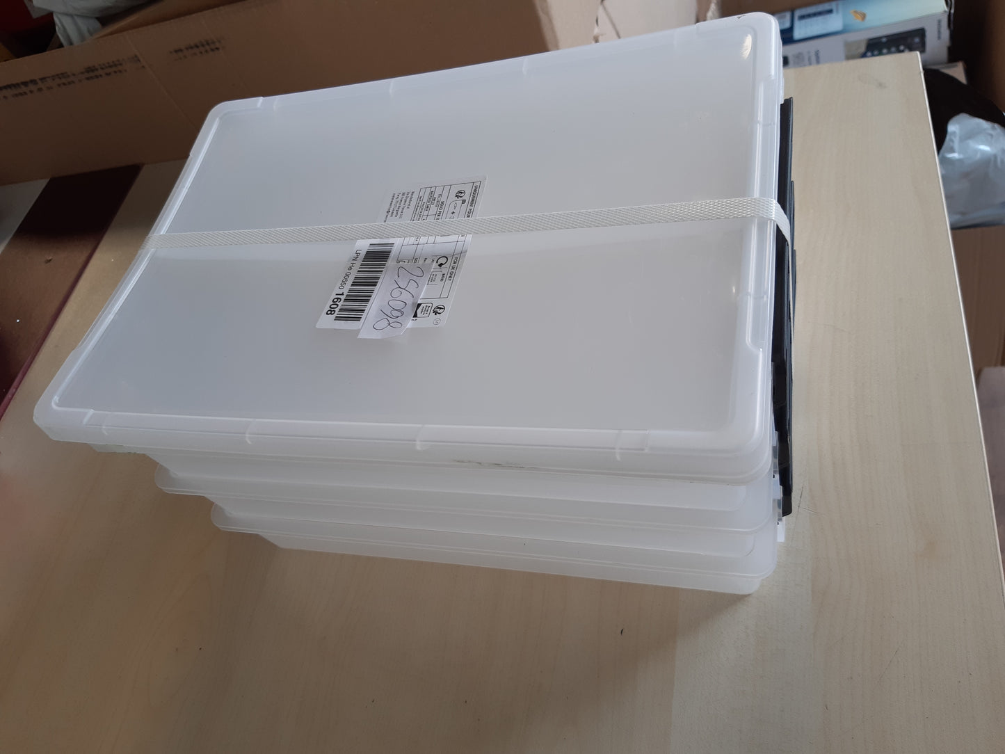 256098 - IRIS OHYAMA Kuti plastike për ruajtjen e skedarëve A4, 4L, Set prej 3 copësh, transparente, mbyllje me kapëse