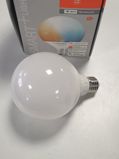 229827 - LEDVANCE SMART WIFI G95 Llampë LED inteligjente - Bazë E27, e errësueshme, ngjyrë drite 2700-6500K, zëvendësim për 100W, kontrollueshme me Alexa dhe Google, pako me 1